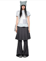 Pleated Skirt Flare Pants