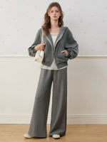 Lace Trim Fleece Hoodie Set