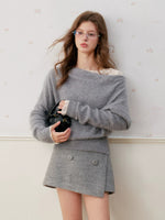 Cashmere Wool Lace Layered Sweater Set