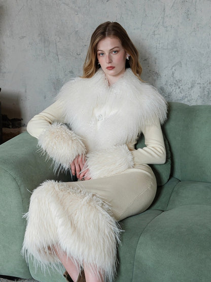 Vela Reversible Faux Fur Wool Blend Jacket