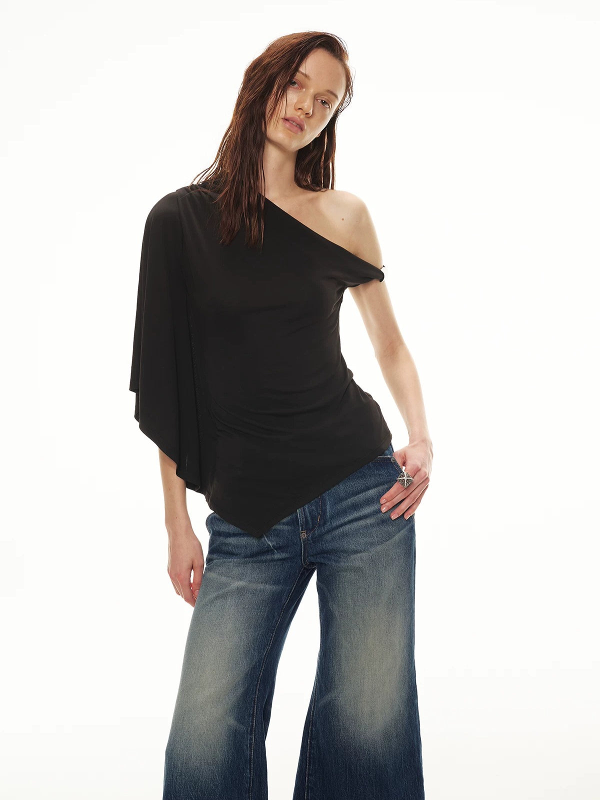 Asymmetric Batwing Top