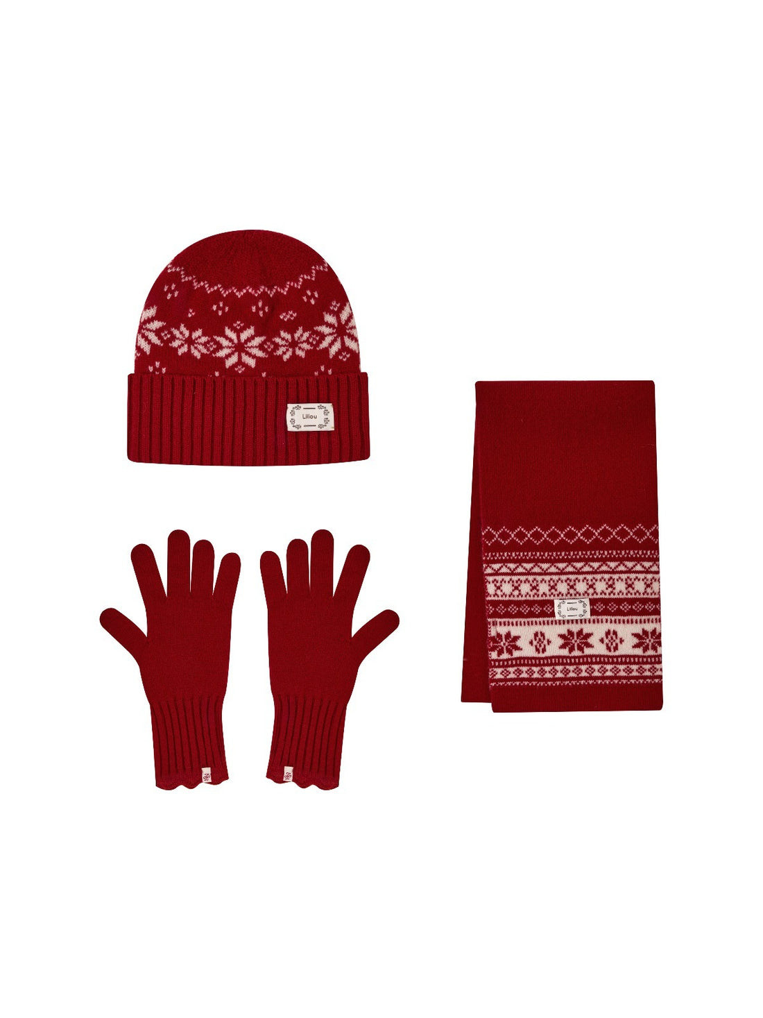 Fair Isle Wool Accessories Set