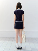 Contrast Plaid Panel Blouse