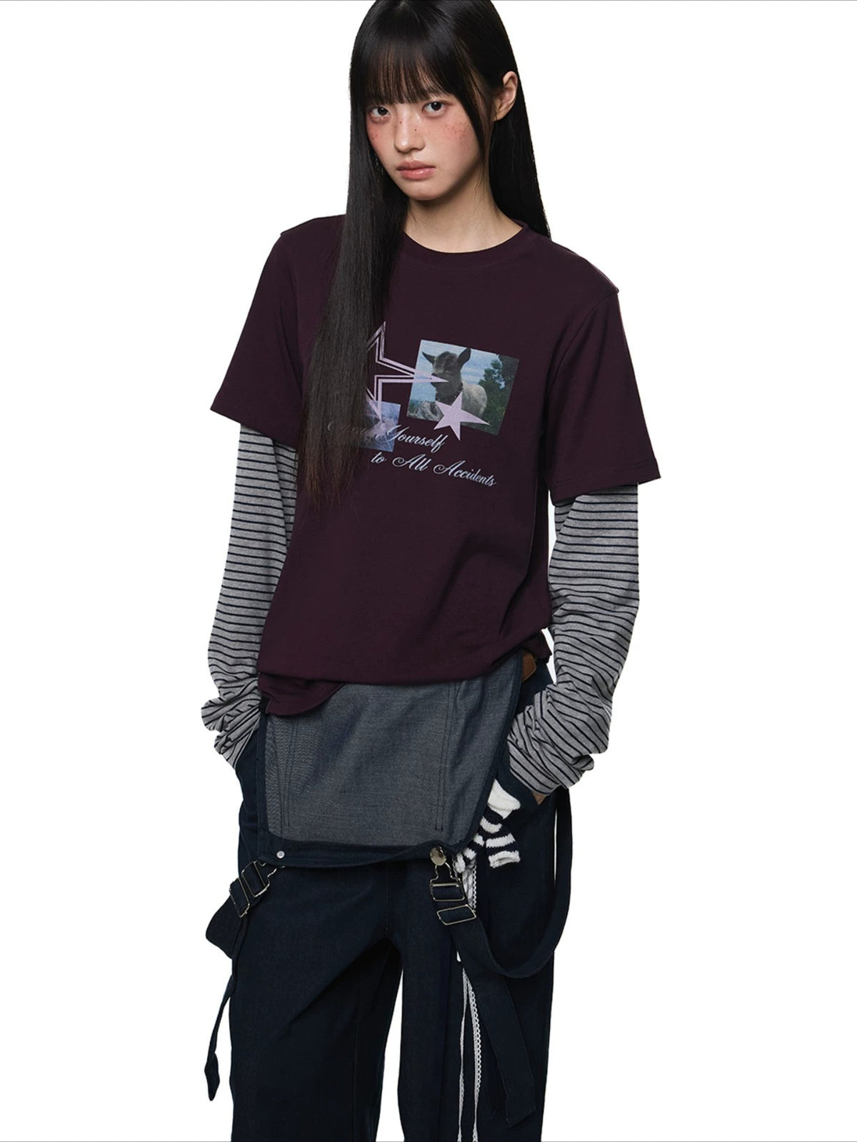 Layered Graphic Stripe Tee