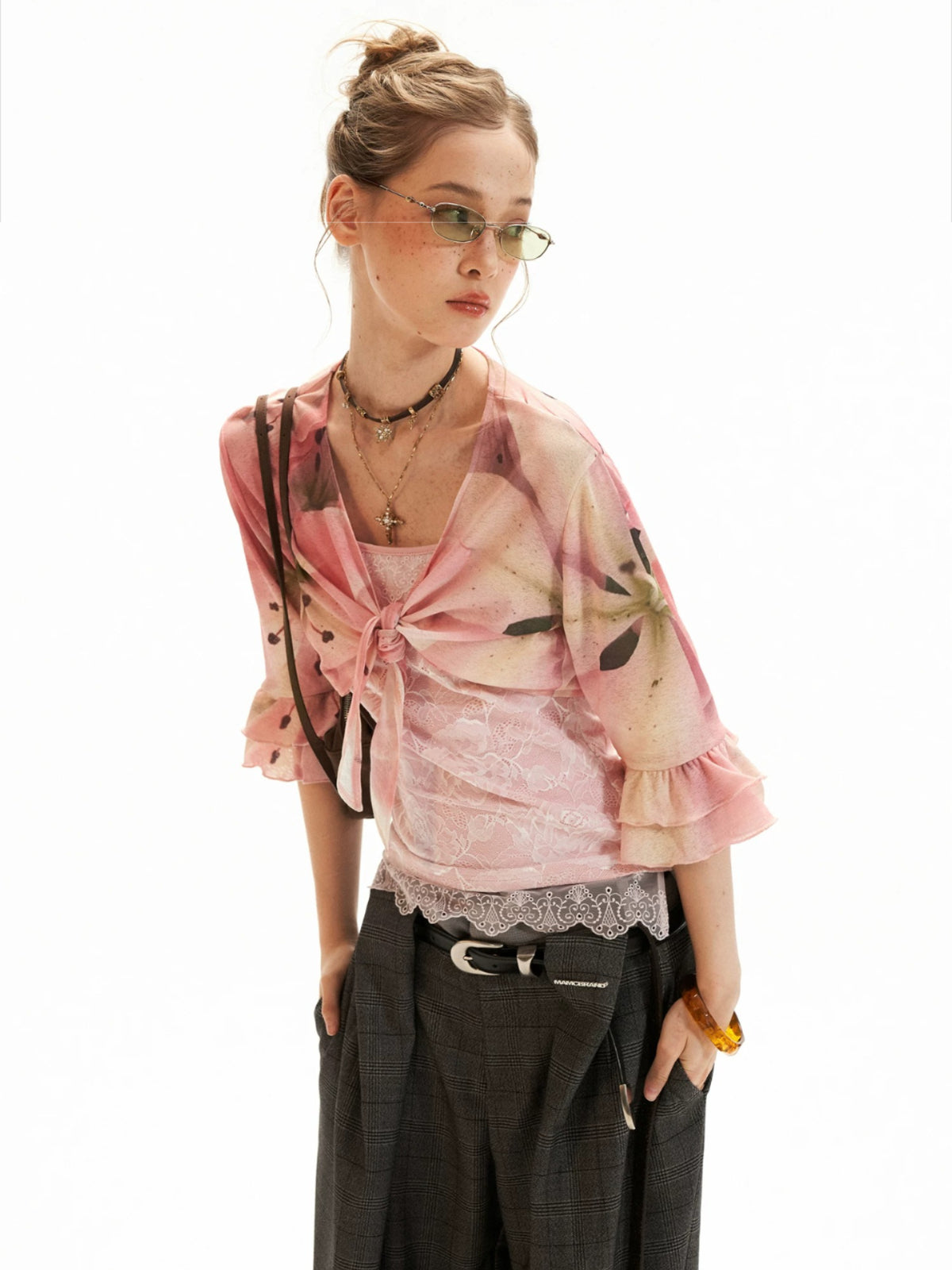 Floral Lace Two-Piece Cardigan Set
