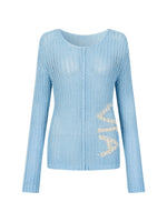 Hollow Knit Letter Sweater