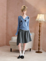 Diamond V-Neck Knit Sweater