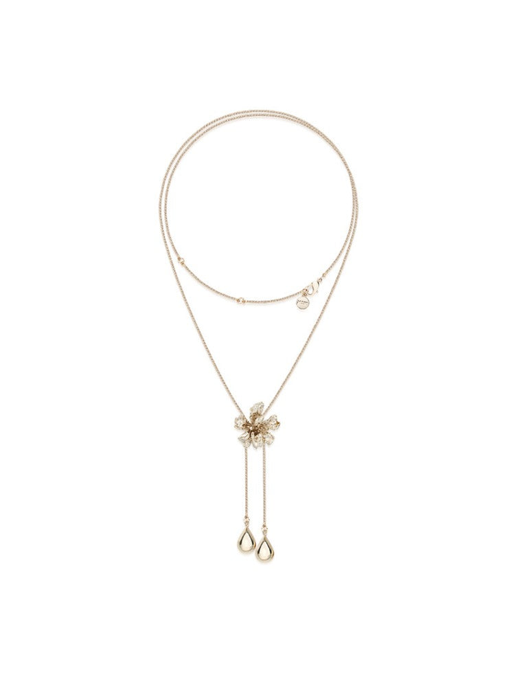 Metal Floral Snake Chain Necklace