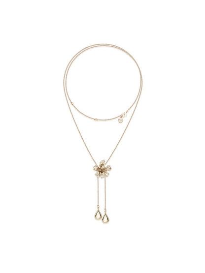 Metal Floral Snake Chain Necklace