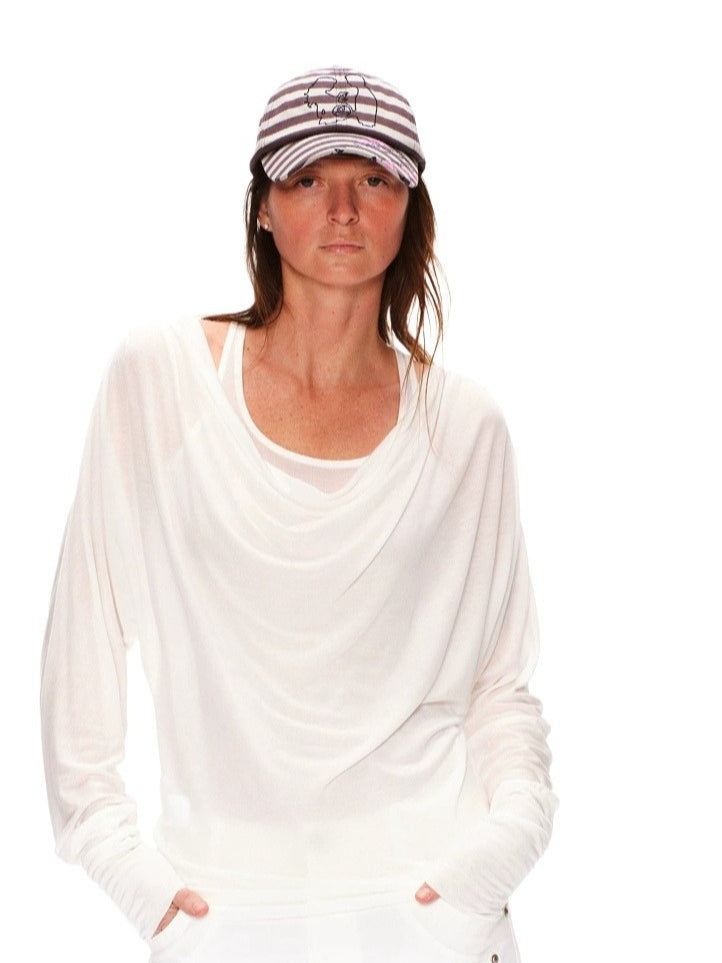 Lyocell Two-Piece Draped Top