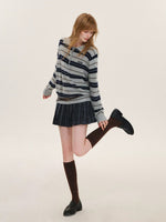 Vintage Striped Wool Polo Sweater