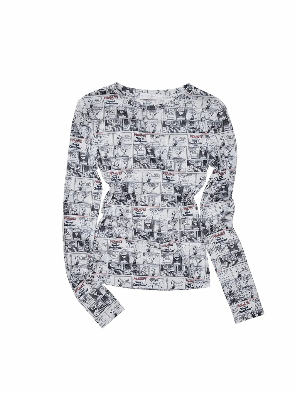 Vintage Newspaper Slim Knit Top