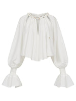 Rope Detail Flared Sleeve Blouse