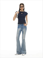 Heart Cutout Linen Tee