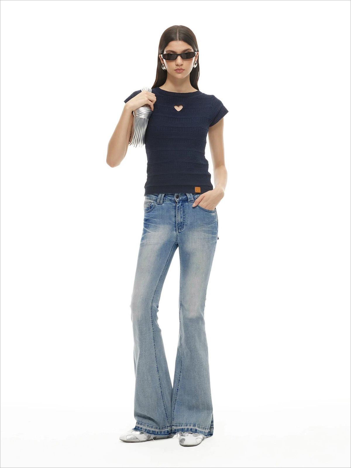Heart Cutout Linen Tee