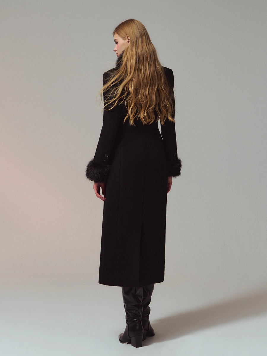 Merino Hourglass Double-Faced Wool Long Coat