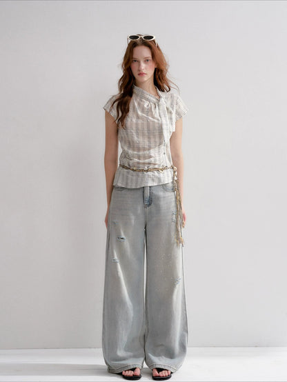 Distressed Wide Leg Jeans