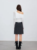 Asymmetric Shoulder Draped Top
