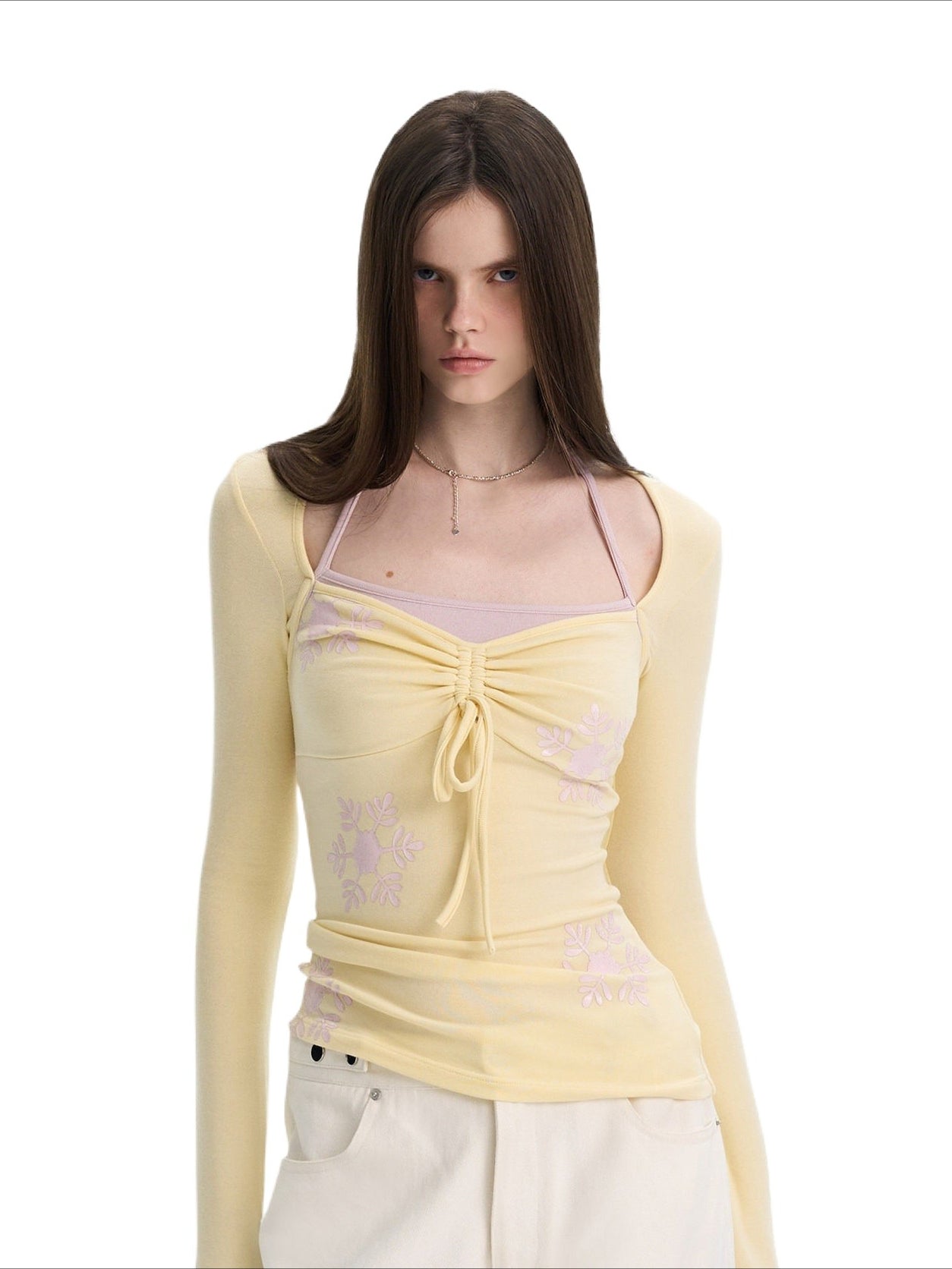 Layered Contrast Knit Top
