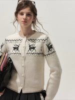 Deer Fair Isle Knit Cardigan
