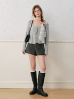 Velvet Tie Front Knit Layered Set
