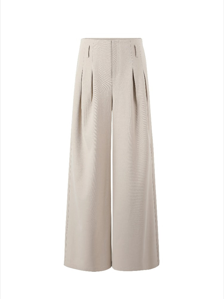 Khaki High Waist Wide Pants
