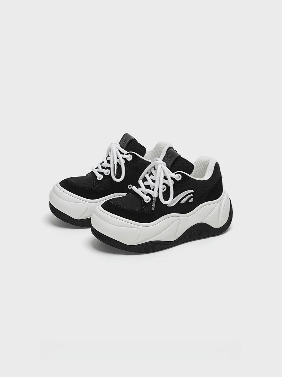 Black Wave Platform Sneakers