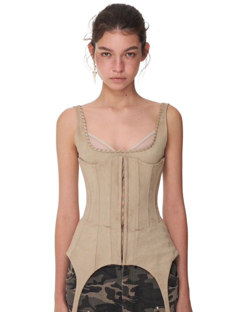 Suede Garter Corset Belt