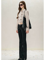 Cropped Belted Trench Coat