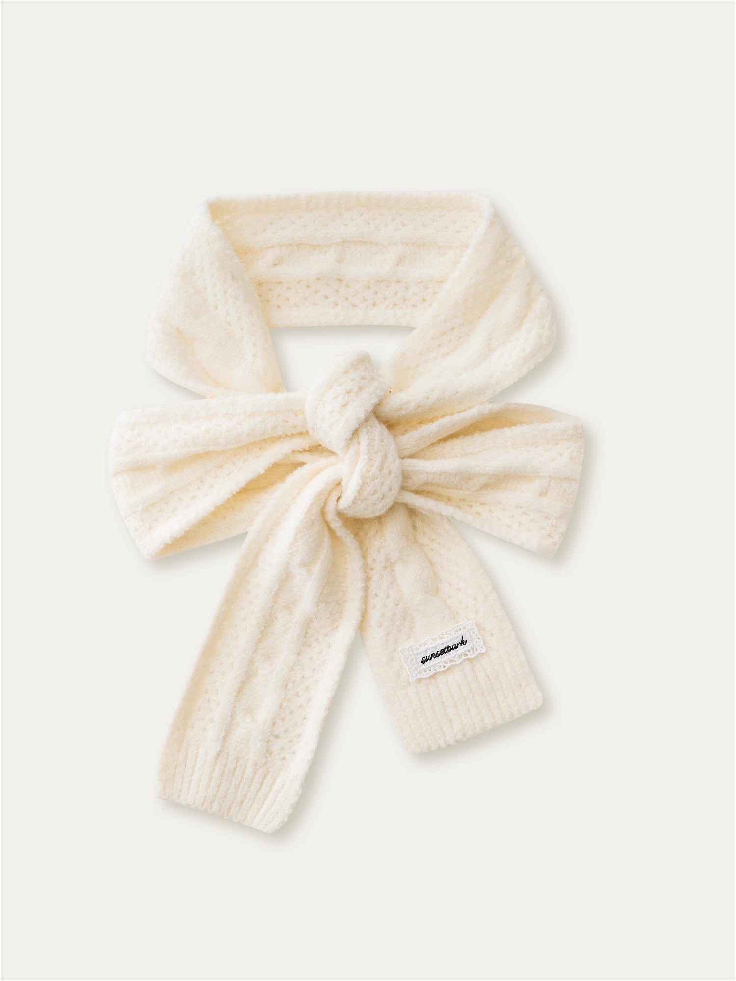 Retro Knit Ribbon Scarf