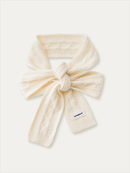 Retro Knit Ribbon Scarf