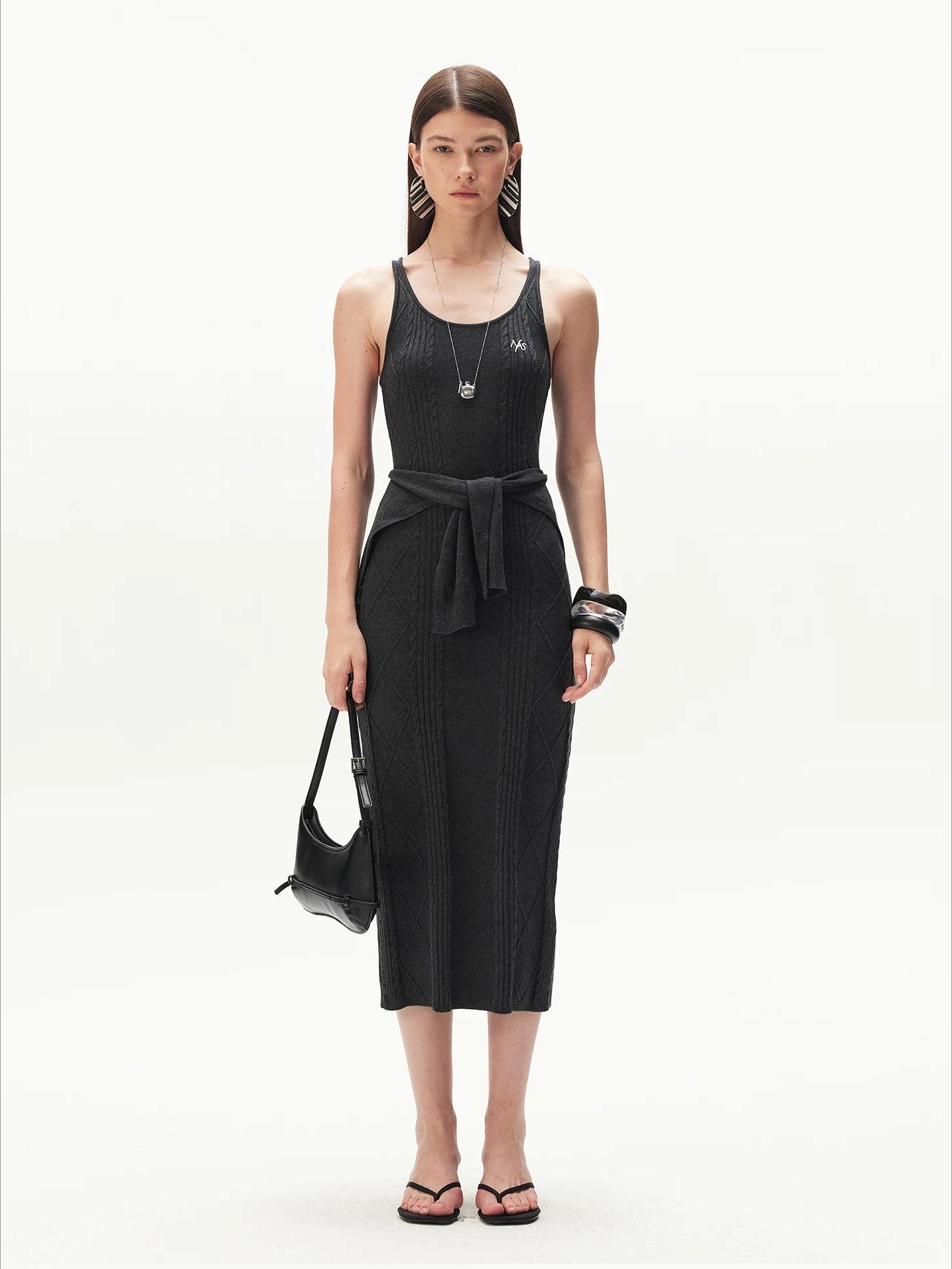 Duro Cable-Knit Argyle Dress