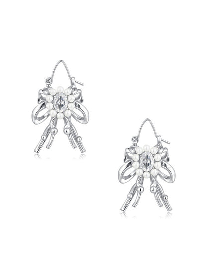 Vintage Bow Pearl Earrings