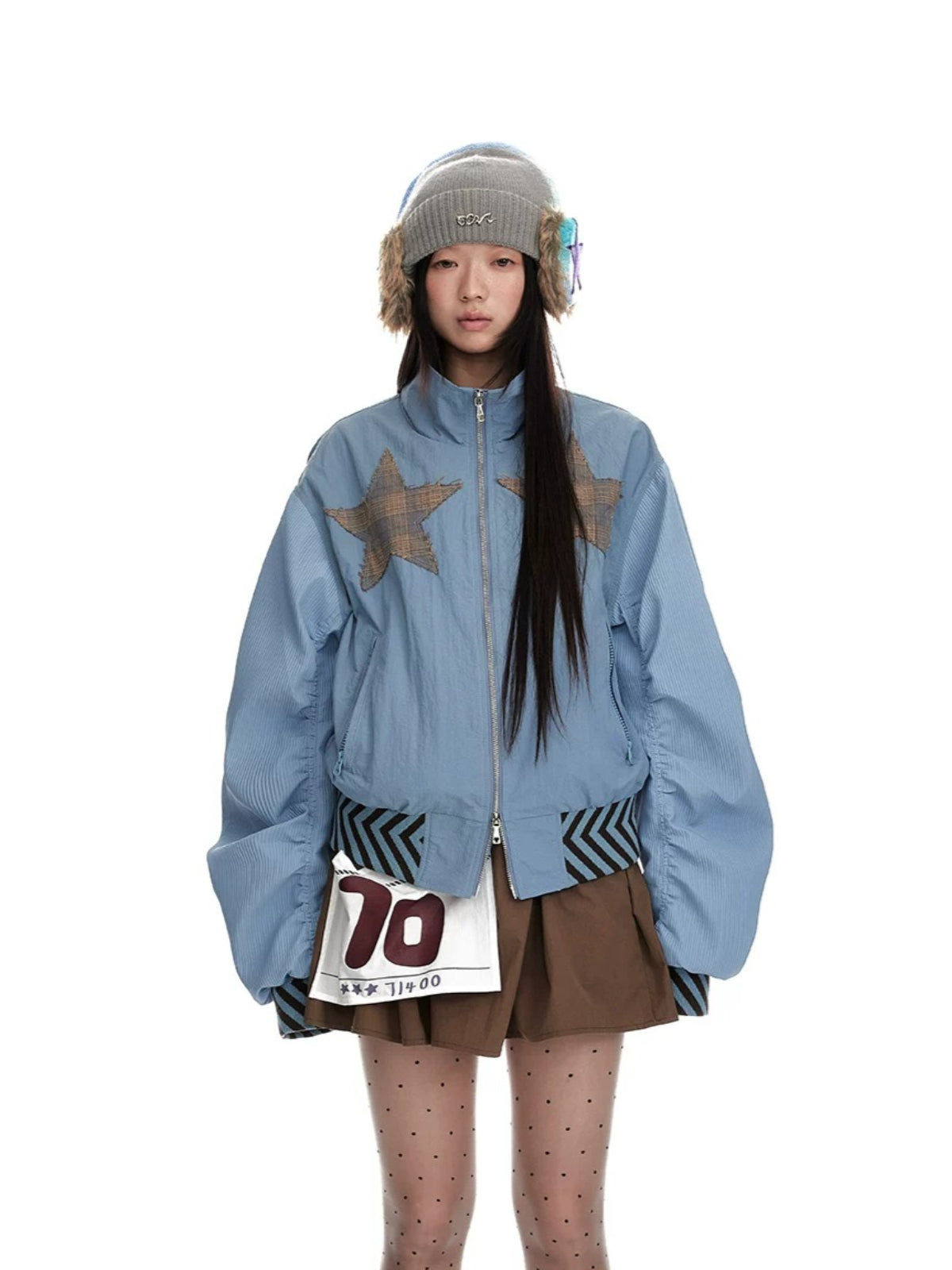 Contrast Panel Zip Jacket