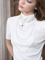Pearl Necklace Print Knit Top
