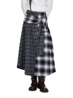 Plaid Waist A-Line Skirt