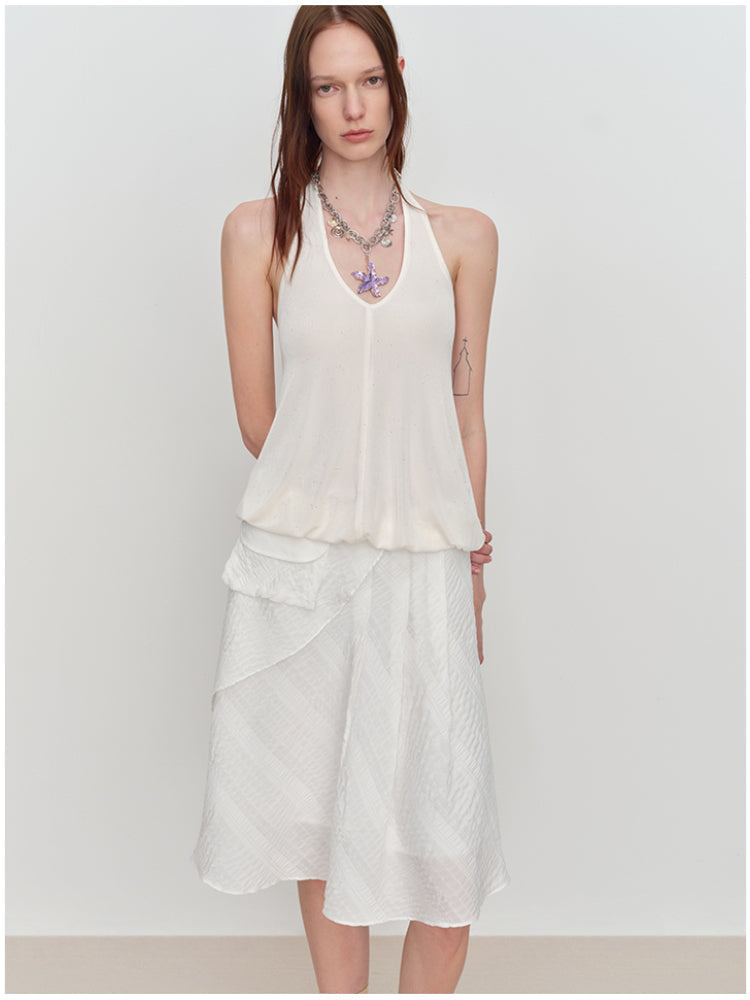 U-Shaped Bud Halter Tank Top