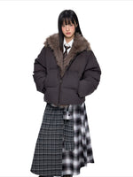 Vintage Fur Collar Down Jacket