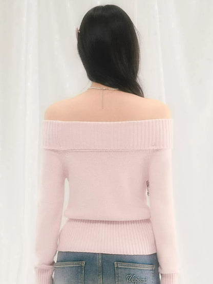 Off Shoulder Knit Sweater
