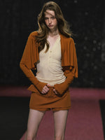 Irregular Pleated Shrug & Top Set