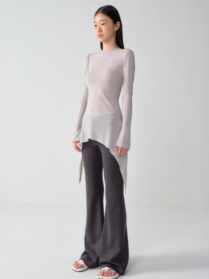 Cooling Modal Low-Waist Flared Wide-Leg Pants