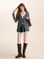 Chain Embroidered Knit Cardigan