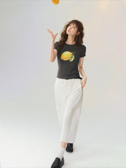 Summer Lemon Printed T-shirt