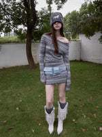 Fair Isle Off-Shoulder Jacquard Knit Dress