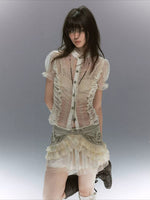 Studded Tiered Skirt