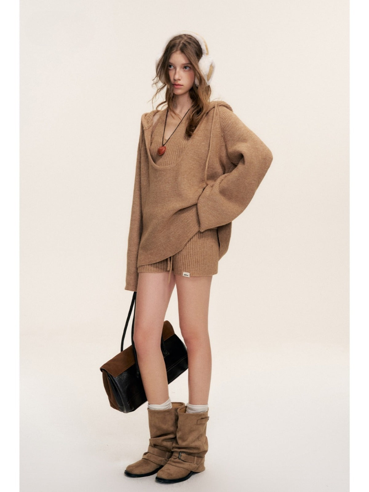 Halter Hooded &amp; Three Piece Knit Set