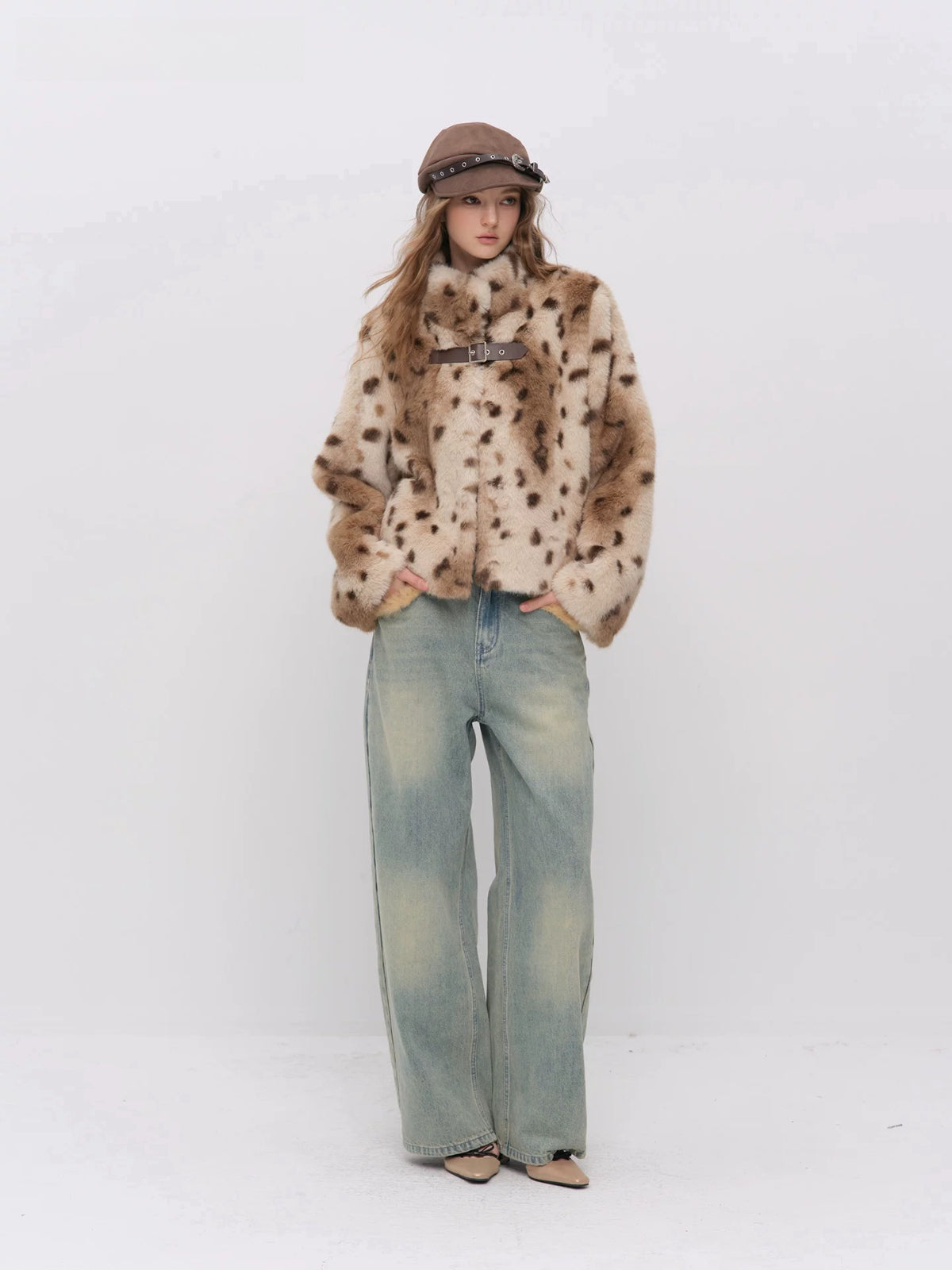 Leopard Print Faux Fur Jacket