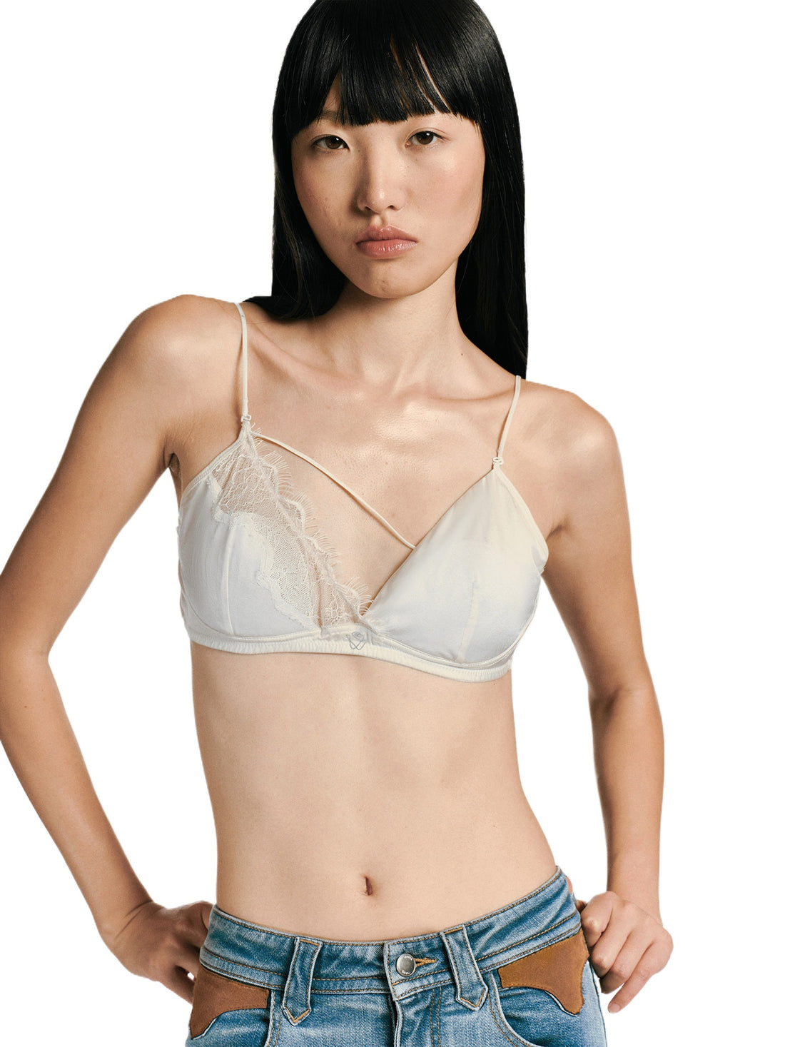 Silk Lace Triangle Bralette