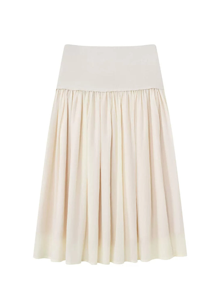 Apricot Pleated Layered Skirt