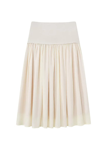 Apricot Pleated Layered Skirt
